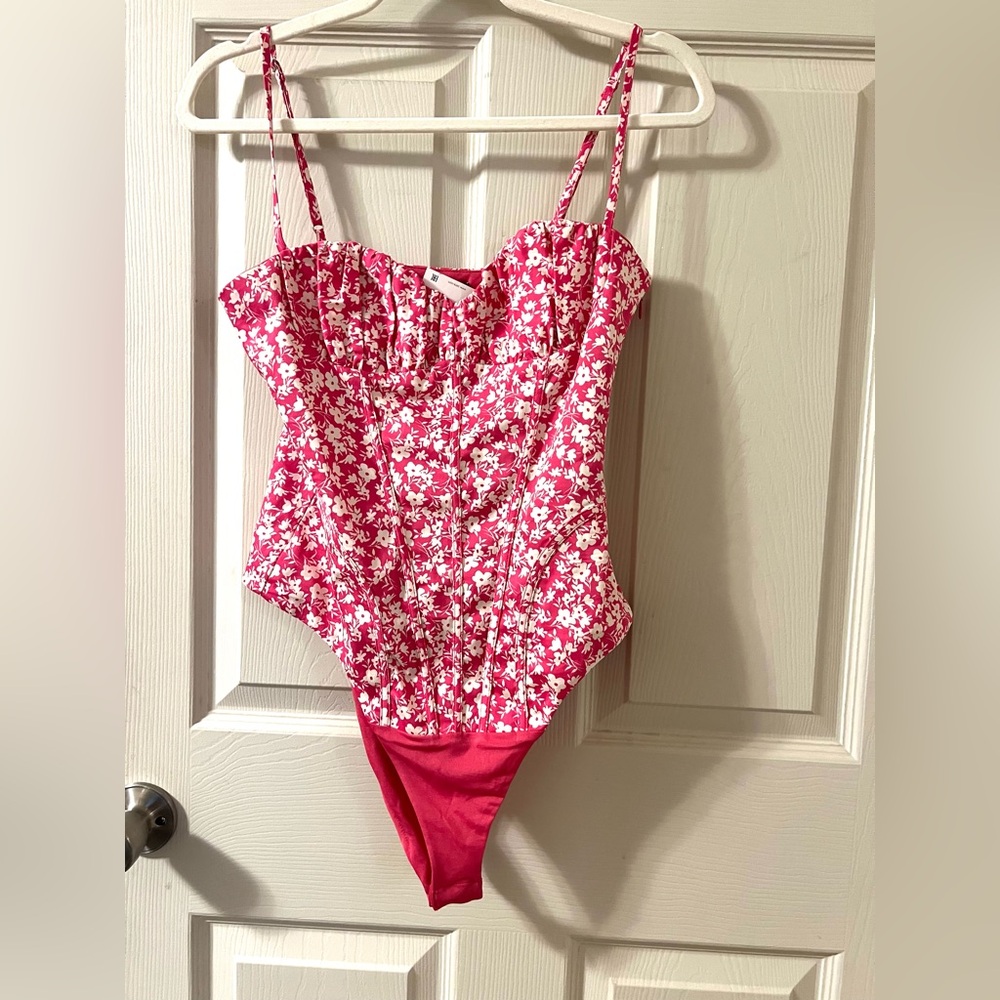 NWT Zara Floral Corset Bodysuit, Sz Small - Picture 2 of 7